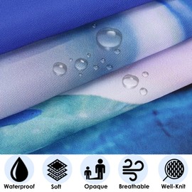 Neween Shower Curtains 3D Digital Printed Waterproof Bathroom Curtain Polyester Fabric Bath Curtain with 12 Shower Curtain Hooks for Bathroom, Machine Washable Standard Size (Dolphin-E, 180x200cm)