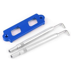 161mm/6.3in Aluminum Car Battery Tie Down Bracket fit for Honda Civic/CRX 1988-2000, etc(Blue)