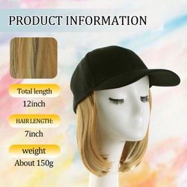 doremi Peluca Sombrero Sombrero Sintético Con Cabello Ajustable Con Cabello Adecuado Para Uso Diario