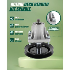 ACEBRI Deck Rebuild Kit 46" Mower Deck Spindle Blade Kit for Cub Cadet LT1045 LT1046 Spindle 618-0660 Blades 942-04125 Include 3 Mower Blades 3 Spindle Assembly