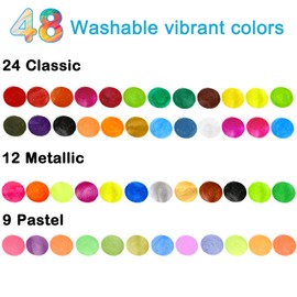 MayMoi Tempera Paint Sticks, Bright Colors Tempera Paint Sticks Quick Drying, Easy to Color and Washable Paint Crayons for Kids and Students (48 Colors)