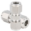 2Pcs 316 Stainless Steel Compression Fitting Straight DoubleFerrule Tube Adapter(Ф10
