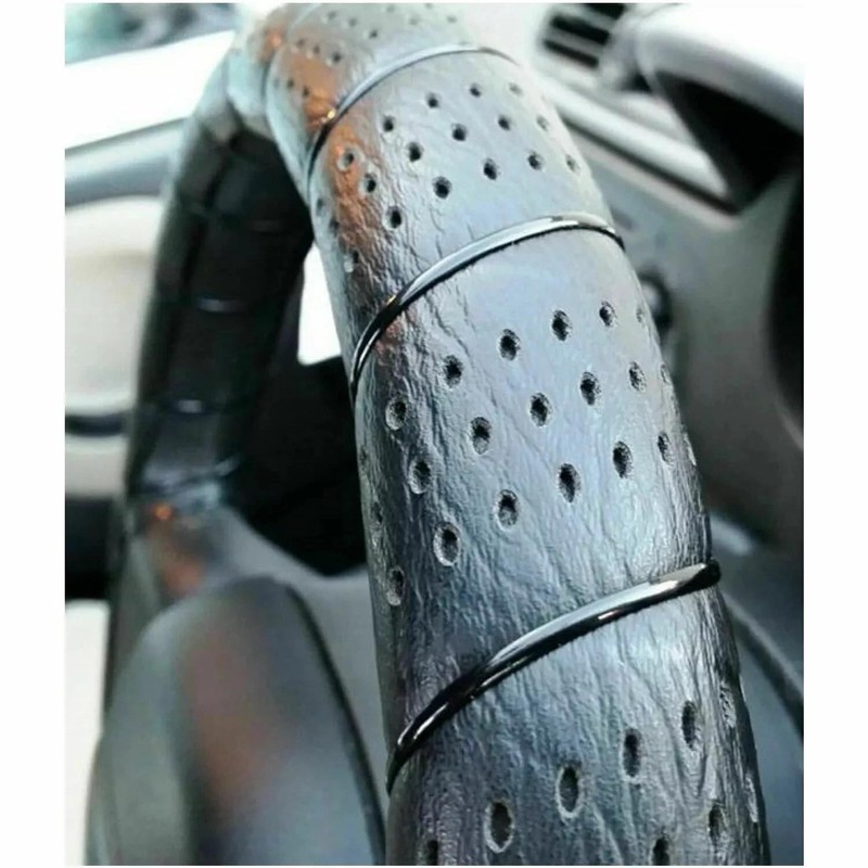 Lace Up Steering Wheel Cover Car Van PU Leather Soft