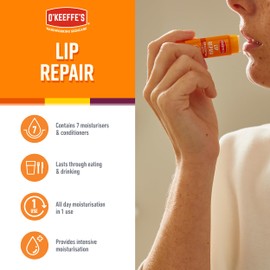 O'Keeffe's Lip Repair Triple Pack – Contains Lip Repair Unscented, Lip Repair SPF and Lip Repair Cherry, 3 x 4.2g - For Extremely Dry, Cracked Lips | All-Day Moisture with 7 Moisturising Ingredients