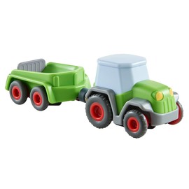 HABA Kullerbü 305562 Tractor with Trailer, Marble Track Accessories from 2 Years, Green
