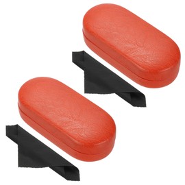 PATIKIL Hard Glasses Case PU Leather Large Glasses Case Protective Sunglasses Organizer for Women, orange