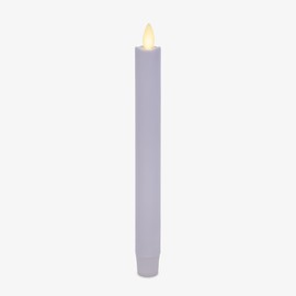 Luminara Flameless Candle Taper (1" x 9.5") Melted Top Real Wax Unscented Remote Ready Timer (Gentle Lavender)