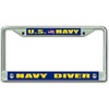MilitaryBest Navy Diver ND Chrome License Plate Frame