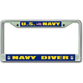 MilitaryBest Navy Diver ND Chrome License Plate Frame