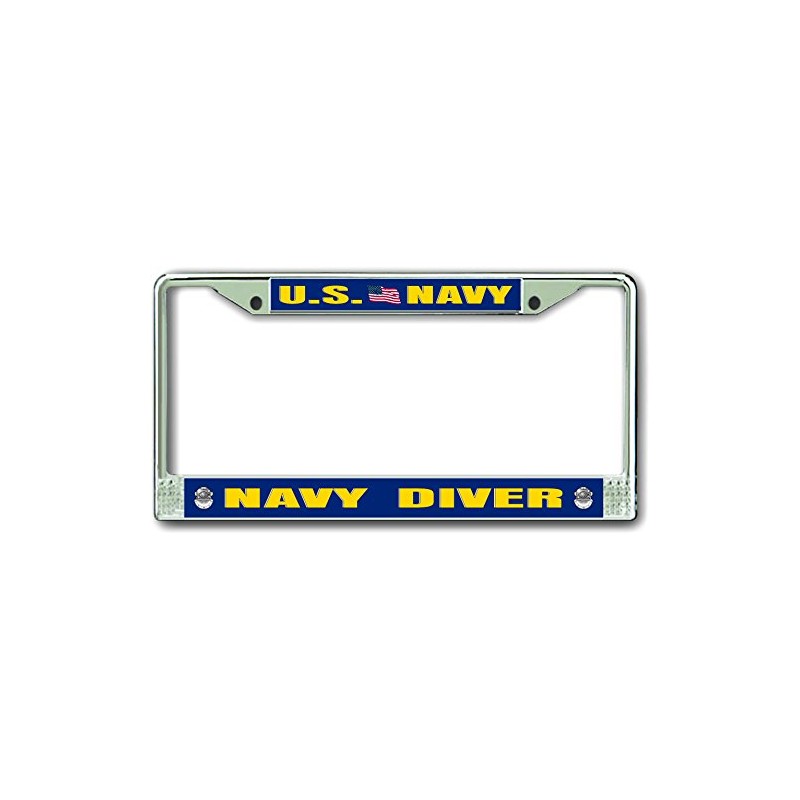 MilitaryBest Navy Diver ND Chrome License Plate Frame