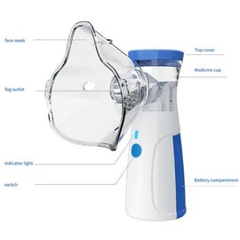Lvozize Nebuliser Machine for Adults & Kids, Handheld Cool Mist Steam Inhaler with 3 Adjustable Rates, Silent and Efficient Atomization, Nebuliser Machine for Home Use