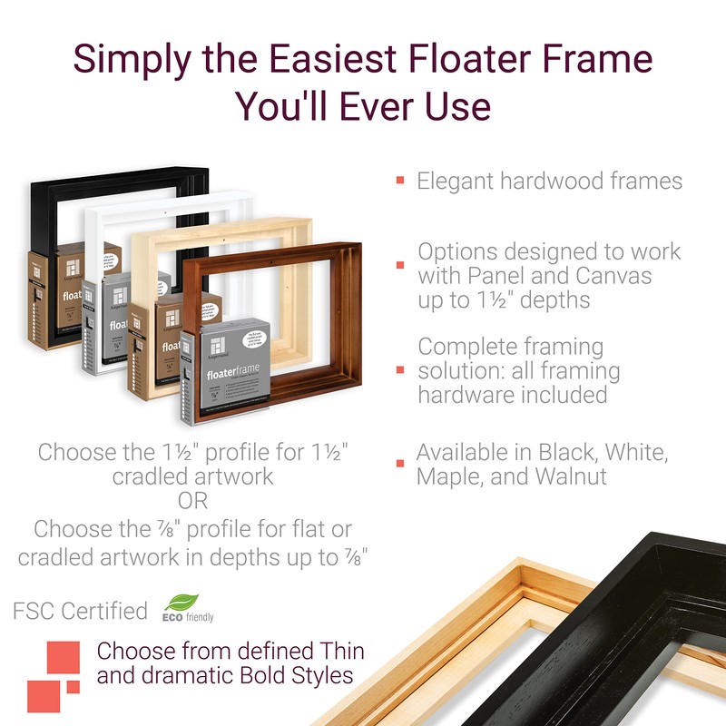 Ampersand Float Frame 2.2cm Thin 8X10 Black