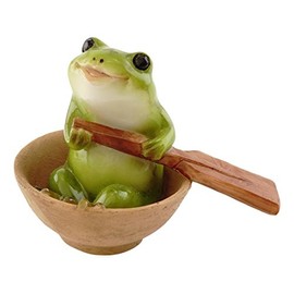 Top Collection Miniature Fairy Garden and Terrarium Frog Rowing Boat Figurine, Green