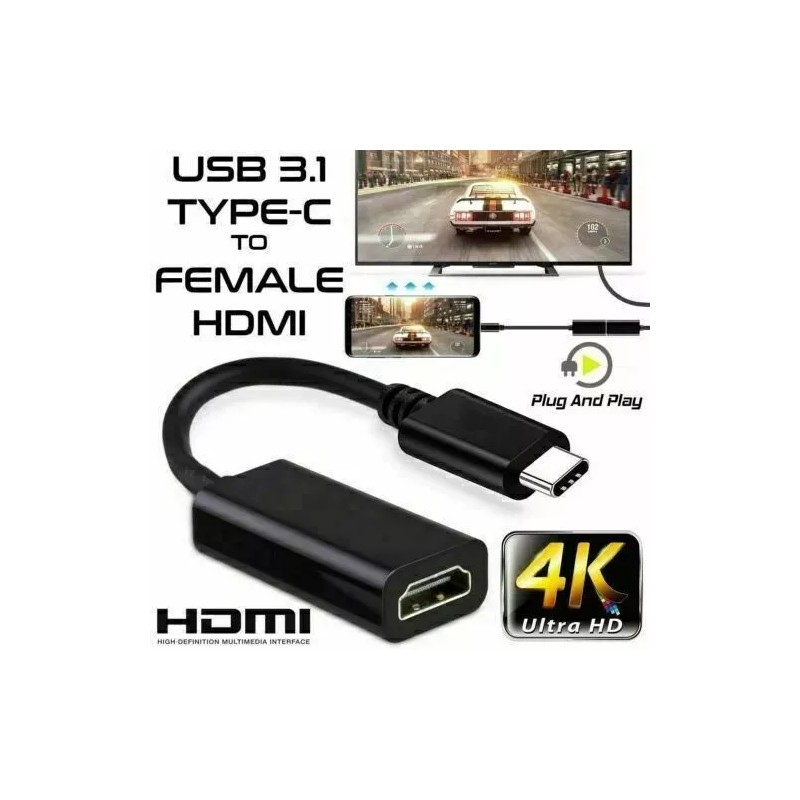 USB-C Type C to HDMI Adapter USB 3.1 Cable For