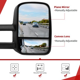 YITAMOTOR Towing Mirrors Compatible with Chevy GMC 1999-2006 Silverado Sierra (2007 Classic Only) , 2000-2006 Chevy Tahoe Suburban 1500 2500 GMC Yukon XL Truck