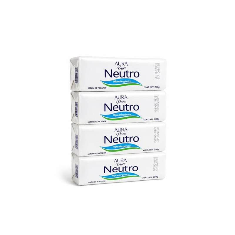 Jabón Neutro de Tocador Pack de 4 Piezas 200g c/u,