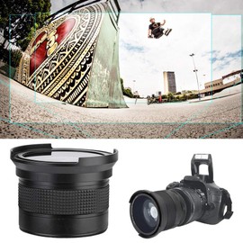 Cellphone Fisheye Lens Aluminum Alloy + Optical Glass + Coating Film Compatible with 58MM Lenses Only Several Centimeter to Distance Shoot Scenery Rang