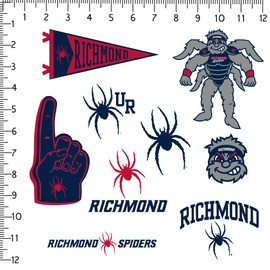 University of Richmond 9ct Vinyl Large Deluxe Stickers Variety Pack - Laptop, Water Bottle, Scrapbooking, Tablet, Skateboard, Indoor/Outdoor - Set of 9