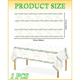 TOPWAYS Tablecloth Communion Confirmation Decoration 1 Piece 137 x 274 cm Disposable Fish Christening Tablecloth Table Decoration for Confirmation Communion Decoration Girls Boys