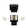 ACL Phone/Data Jack, RJ11/RJ12 Female to 110 Type Punch Down Keystone Insert, Black, 2 Pack