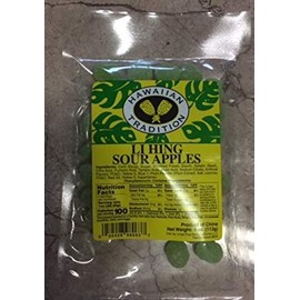 (Pack of 2) Hawaiian Tradition Li Hing Sour Apples 4 oz