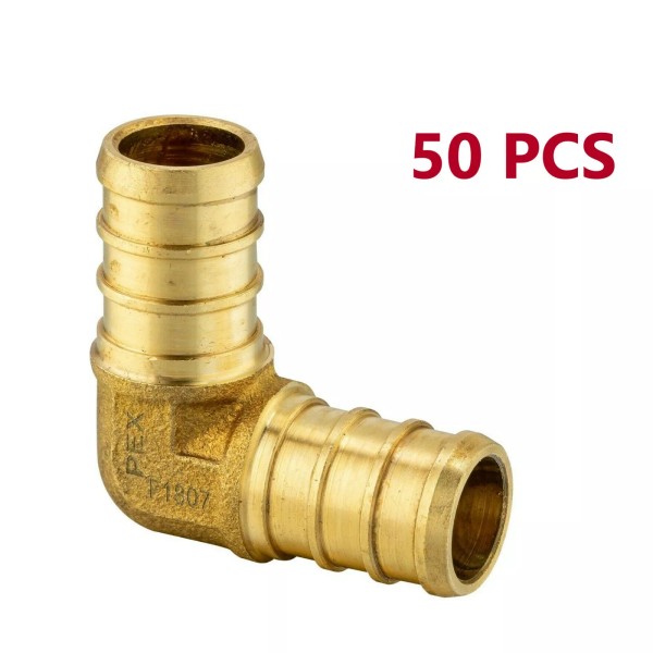 EFIELD 50 PCS 1/2" PEX ELBOW - NSF CERTIFIED BRASS