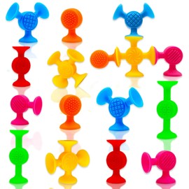 Suction Cup Toys Bath Toys - 12 Pcs Sensory Suction Bath Toy for Toddler Kids, No Hole Bath Suction Toy, Textured Fidget Toys for Travel