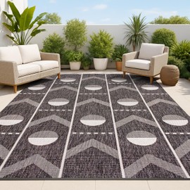 JONATHAN Y TSN304A-4 Soren Modern Geometric Black/Cream 4 ft. x 6 ft. Indoor/Outdoor Area Rug, Pet Friendly, Non-Shedding, Stain Resistant, Easy-Cleaning for Backyard Patio Porch