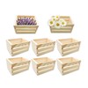 Nudaoz 6-Pack 5 Inch Natural Pine Wooden Crates, Unfinished Rustic