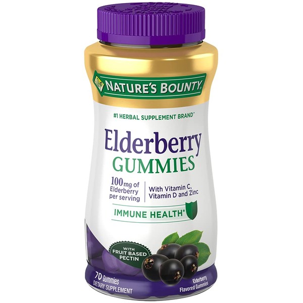 Nature's Bounty Elderberry Gummies, Dietary Supplement, Supports Immune Health, Contains