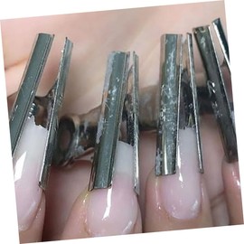 Healvian 10pcs Nail Fiberglass Wrap Clips Silver Nail Extension Kit for Women and Girls for Art Salon Use