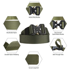 KingMoore Men's Tactical Belt Heavy Duty Webbing Belt Adjustable Military Style Nylon Belts