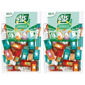 Bulk Travels Mini Packs candy Individual Assorted Flavor Candies Packets Large Spender Box (120 Mini Packs - Mint Orange Spearmint Peachy Passionfruit)