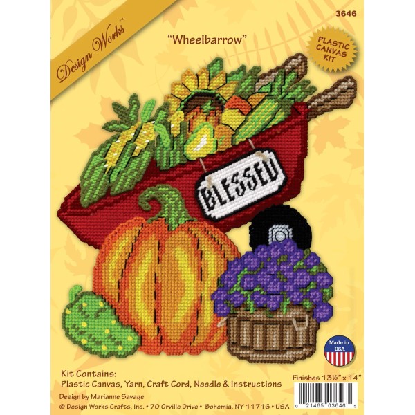 Design Works Plastic Canvas Wall Decor Kit-Wheel Barrow - 5A0032P3-1H4DM