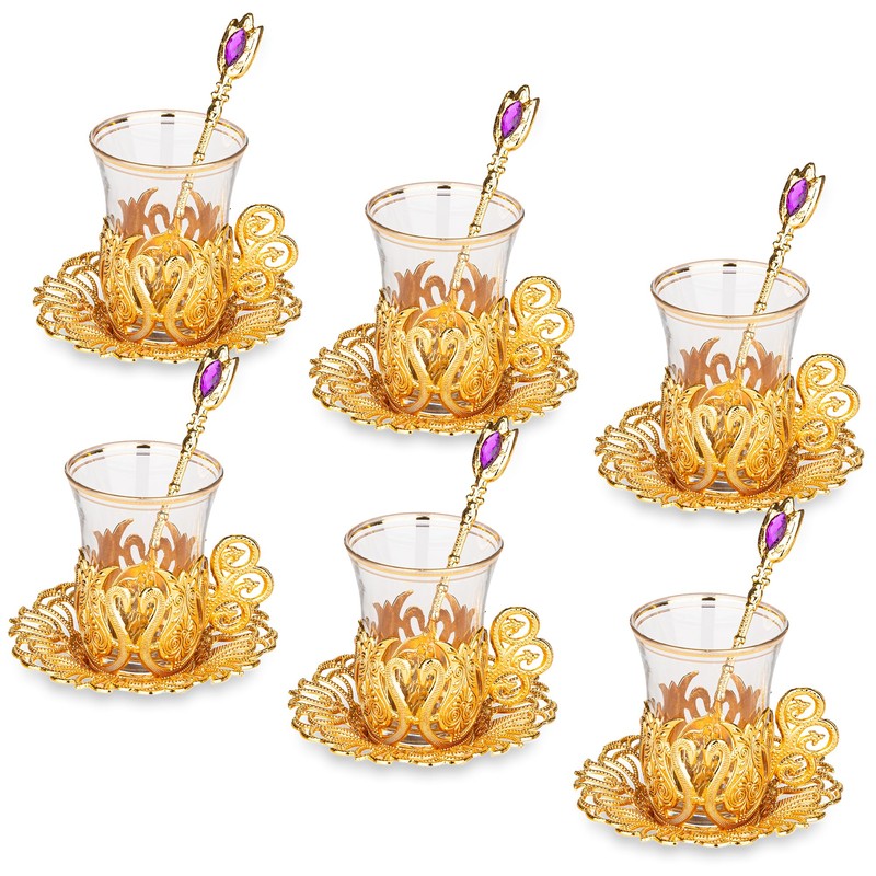 Alisveristime (SET OF 6 Handmade Turkish Tea Water Zamzam Serving
