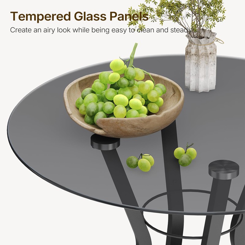 YATINEY Bar Table, 2-Tier Round High Top Table, Pub Table,