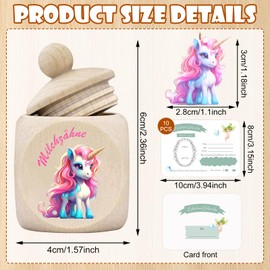 GAROMIA Tooth Box Milk Teeth Girls Tooth Box Milk Teeth Unicorns Milk Tooth Box with Screw Lid Tooth Box Wooden Milk Teeth Girls Tooth Box Milk Teeth Girls Storage Box Teeth Children Souvenir Box