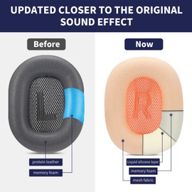 Damex Updated airpods max Ear Cushions, mesh Fabric airpods max Replacement earpads, Noise Cancellation Mode and Transparency Mode Sound Closer to The Original (Orange)