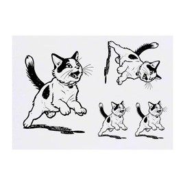 4 x 'Japanese Bobtail Cat' Temporary Tattoos - Water Resistant, Skin-Safe, Non-Toxic Transfers, Mixed Sizes (TO00071440)