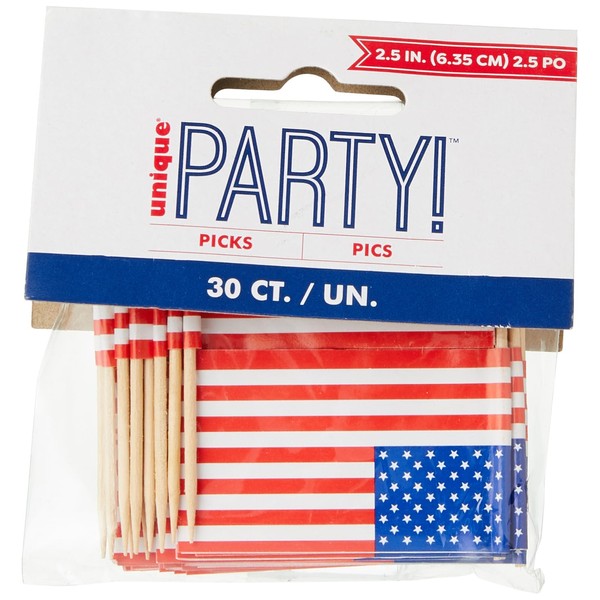 Classic Flag Picks | USA Theme And Design Party Accessories