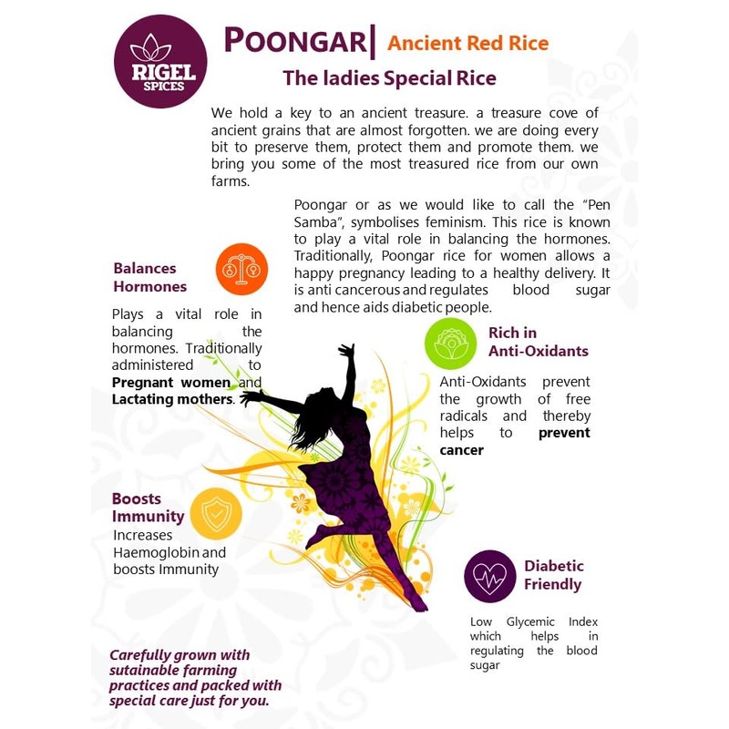 Rigel Spices | Poongar Red Rice (4Lbs) | Ladies special