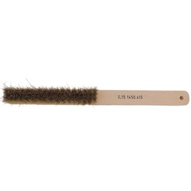 Brass Hand Brush with Wooden Handle, 4 Rows, for Cleaning and Processing Small Parts in Jewellery, Watchmaking (Diameter 0.15 mm)