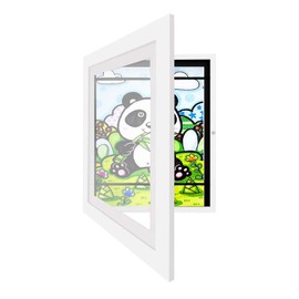 Marco para Dibujos Niños, Marcos para Cuadros, Kids Art Frame Storage, Puede Suspender Horizontal o Longitudinalmente, Adecuado para la Exhibición en la Pared o Mesa de la Casa, Oficina (Blanco)