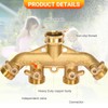XIBETEO 4 Way Heavy Duty Solid Brass Garden Hose Splitter