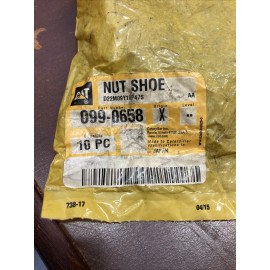 CAT OEM Lot Of 1 Bag 10 CAT Caterpillar Nut Shoe 099-0658 (D22M09Y15P47S