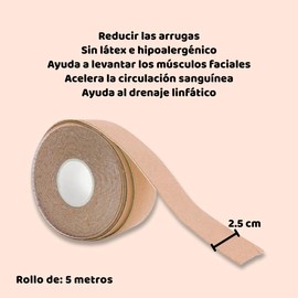 3 Rollos Cinta Facial Antiarrugas Autoadhesiva Estiramiento Lifting Reafirmante Cuello Mentón Mejilla Línea en V para Reducir Arrugas y Tensar la Piel Antienvejecimiento