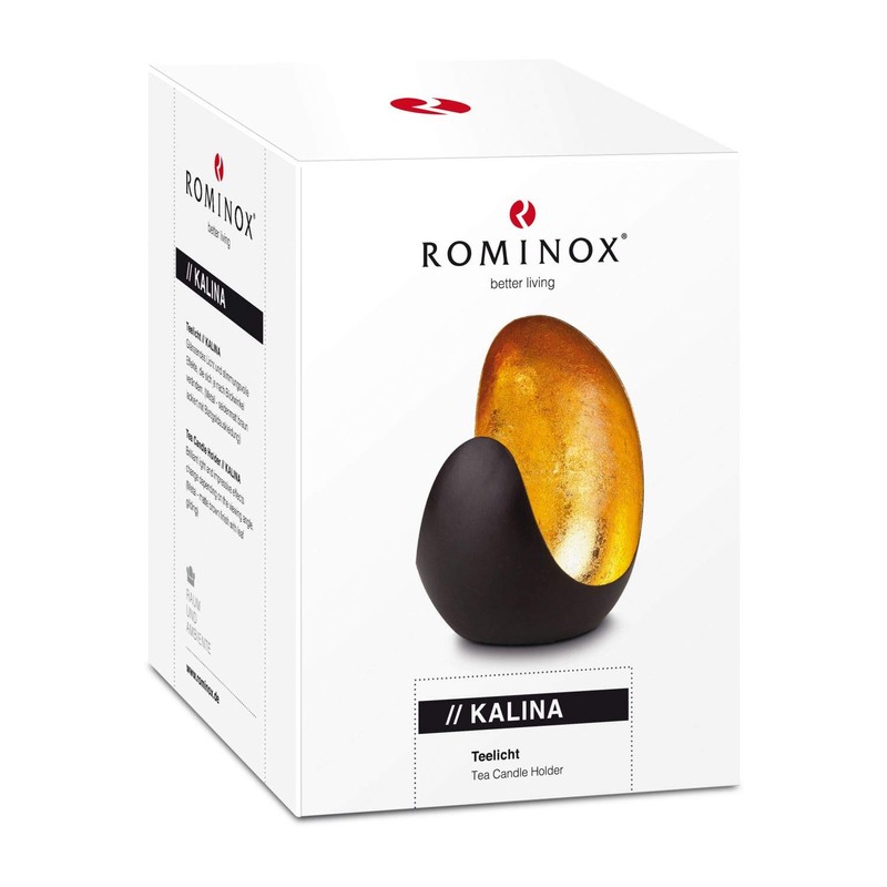 Rominox gift item, tea light holder with gold foil lining,