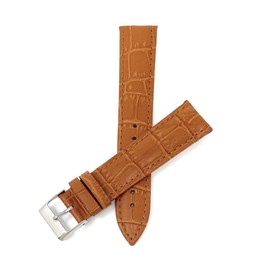 Bandini 20mm Womens Italian Leather Watch Band Strap - Tan - Alligator Pattern