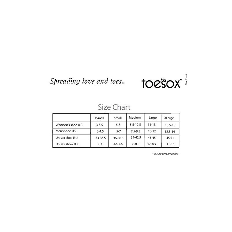 ToeSox Toe Ankle Socks - Heather Grey, Medium