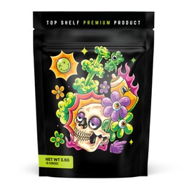 Skull - 100 x Cali Packs 3.5g bag, Aluminium Foil lined Mylar bags 3.5g, Ziplock Smell proof bag, Baggies 3.5g, Stand up pouches (9.8cm x 13cm) 3.5 packs